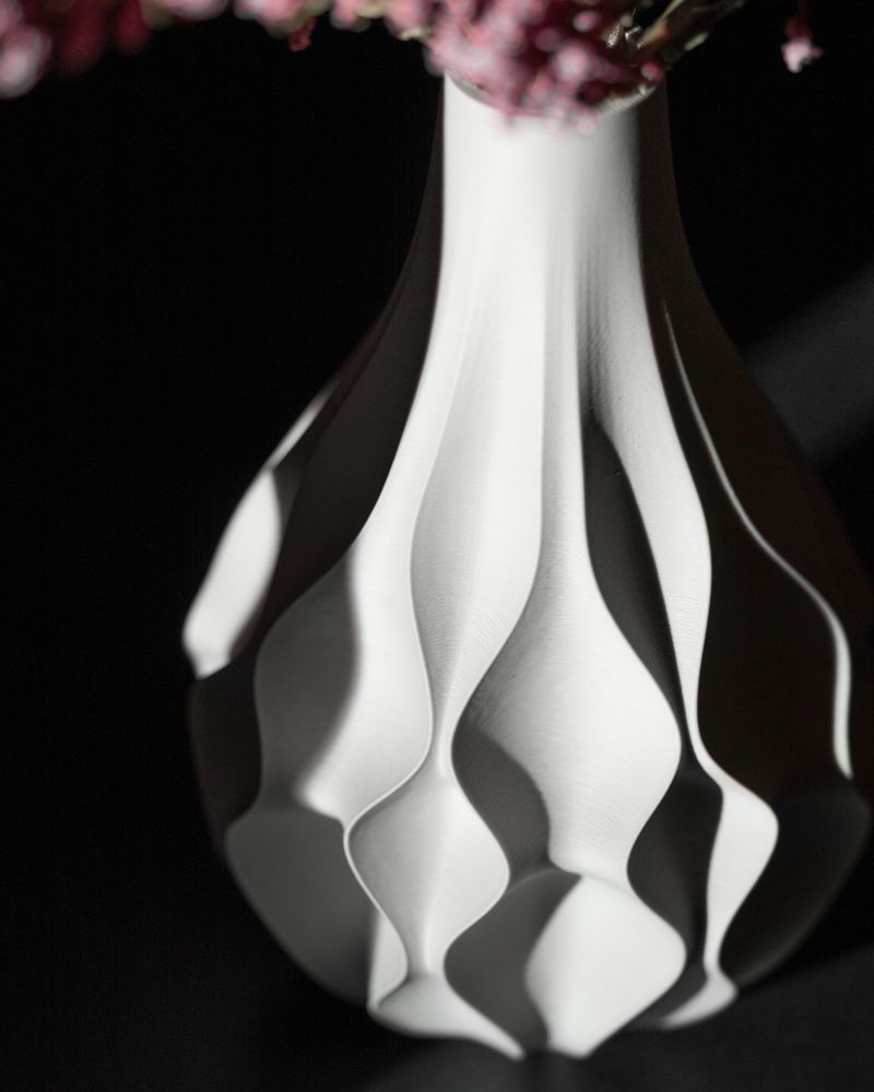 Vase Abyssal imprimé en 3D - vase à fleurs design 20 cm, décoration intérieure contemporaine, fabriqué en France — impression 3D par Manu3D