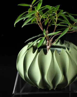 Cache-pot Abyssal imprimé en 3D - pot de fleurs design 17 cm, décoration intérieure contemporaine, fabriqué en France — impression 3D par Manu3D