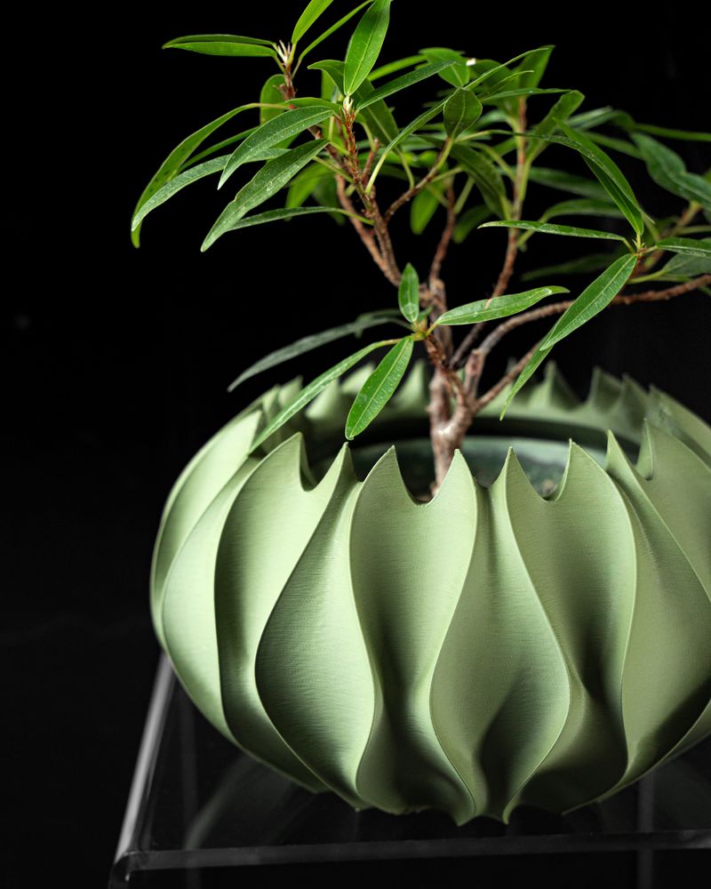 Cache-pot Abyssal imprimé en 3D - pot de fleurs design 17 cm, décoration intérieure contemporaine, fabriqué en France — impression 3D par Manu3D