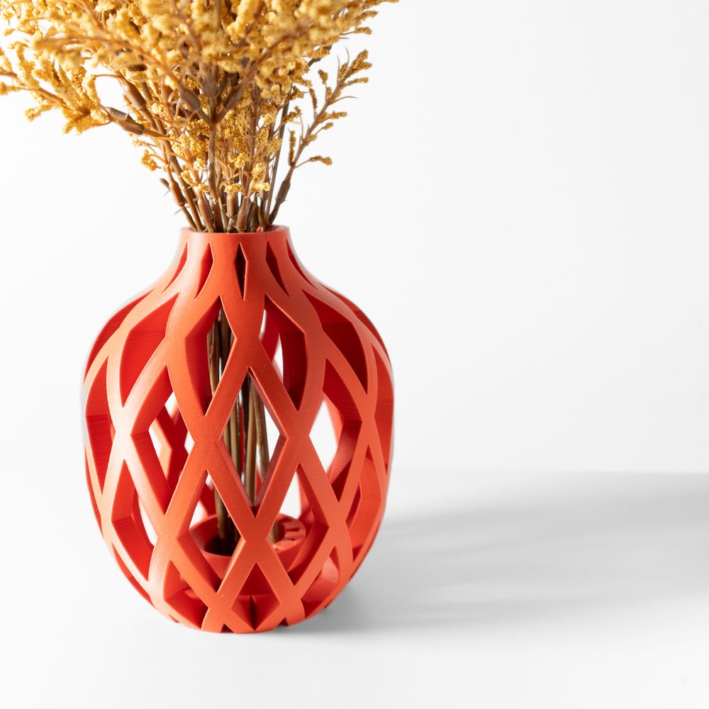 Vase Adani imprimé en 3D - vase à fleurs design 18 cm, décoration intérieure contemporaine, fabriqué en France — impression 3D par Manu3D