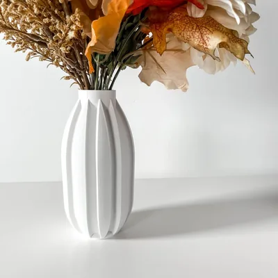 Vase Akin imprimé en 3D - vase à fleurs design 32 cm, décoration intérieure contemporaine, fabriqué en France — impression 3D par Manu3D