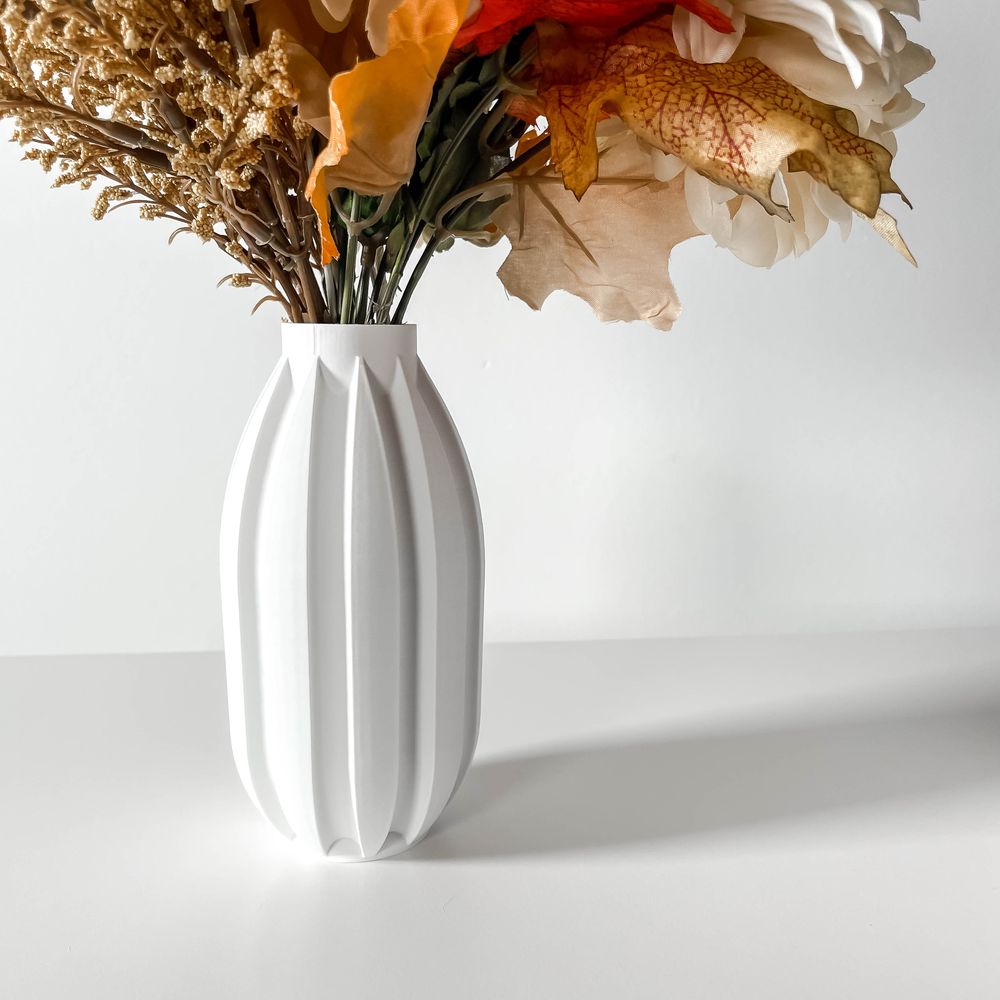 Vase Akin imprimé en 3D - vase à fleurs design 32 cm, décoration intérieure contemporaine, fabriqué en France — impression 3D par Manu3D
