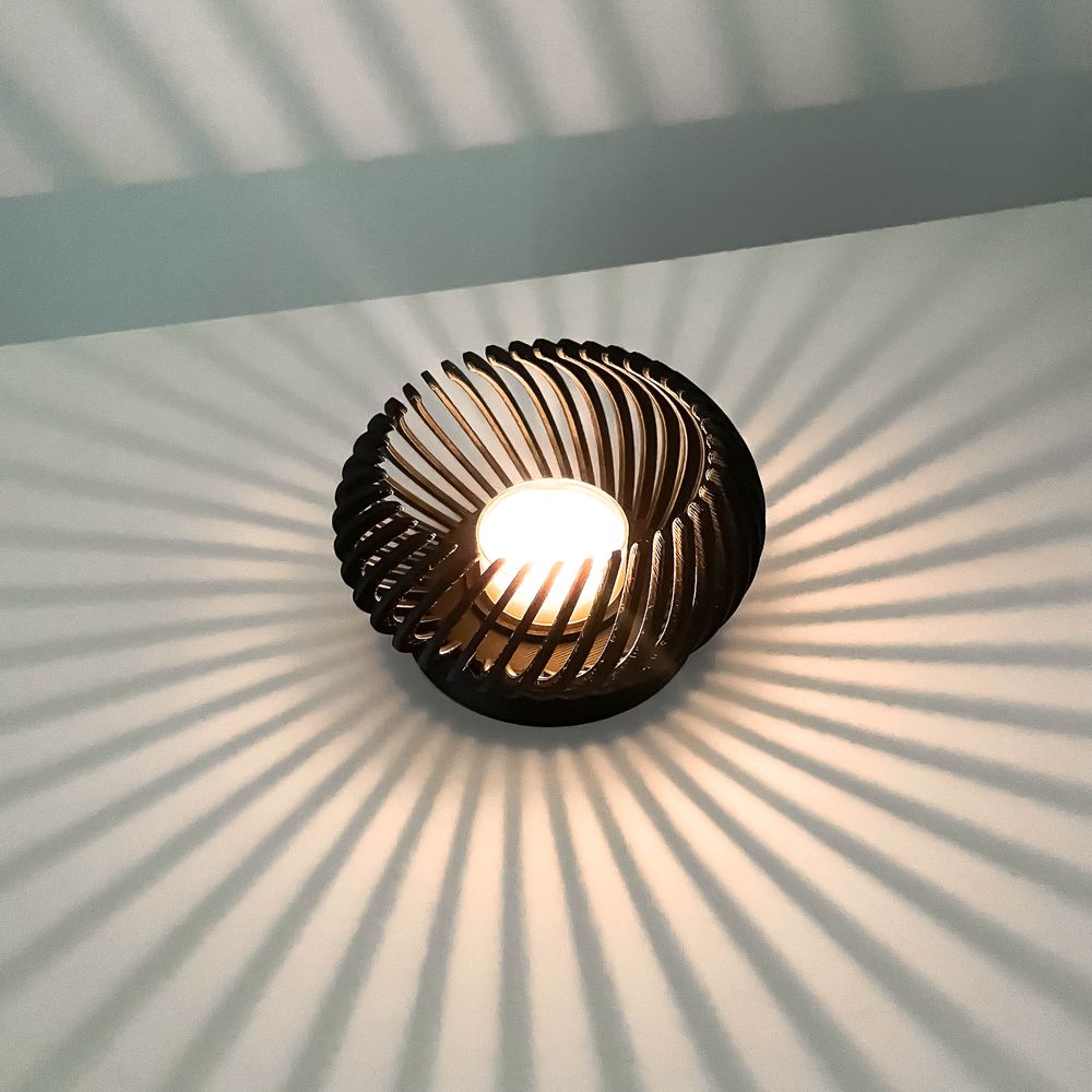 Lampe Akla imprimée en 3D - lampe design 11 cm, décoration intérieure contemporaine, fabriquée en France — impression 3D par Manu3D
