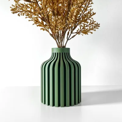 Vase Alik imprimé en 3D - vase à fleurs design 17 cm, décoration intérieure contemporaine, fabriqué en France — impression 3D par Manu3D