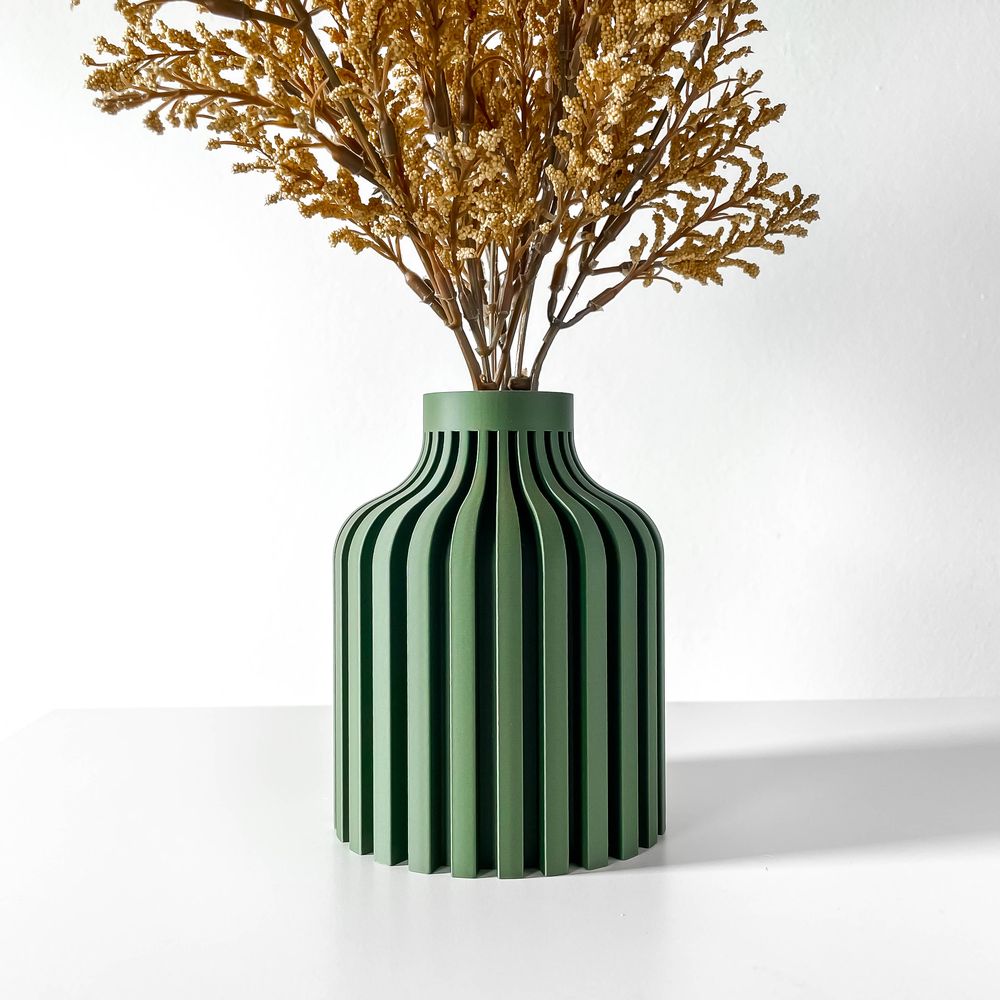 Vase Alik imprimé en 3D - vase à fleurs design 17 cm, décoration intérieure contemporaine, fabriqué en France — impression 3D par Manu3D