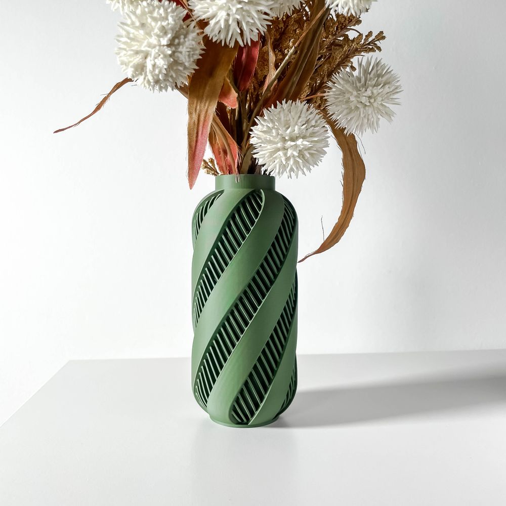 Vase Alin imprimé en 3D - vase à fleurs design 32 cm, décoration intérieure contemporaine, fabriqué en France — impression 3D par Manu3D