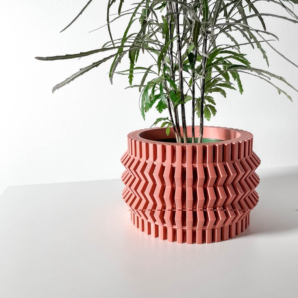 Cache-pot Alio imprimé en 3D - pot de fleurs design 16 cm, décoration intérieure contemporaine, fabriqué en France — impression 3D par Manu3D