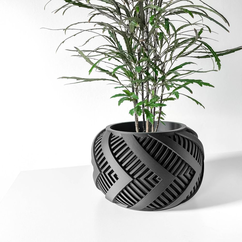Cache-pot Alko imprimé en 3D - pot de fleurs design 11 cm, décoration intérieure contemporaine, fabriqué en France — impression 3D par Manu3D