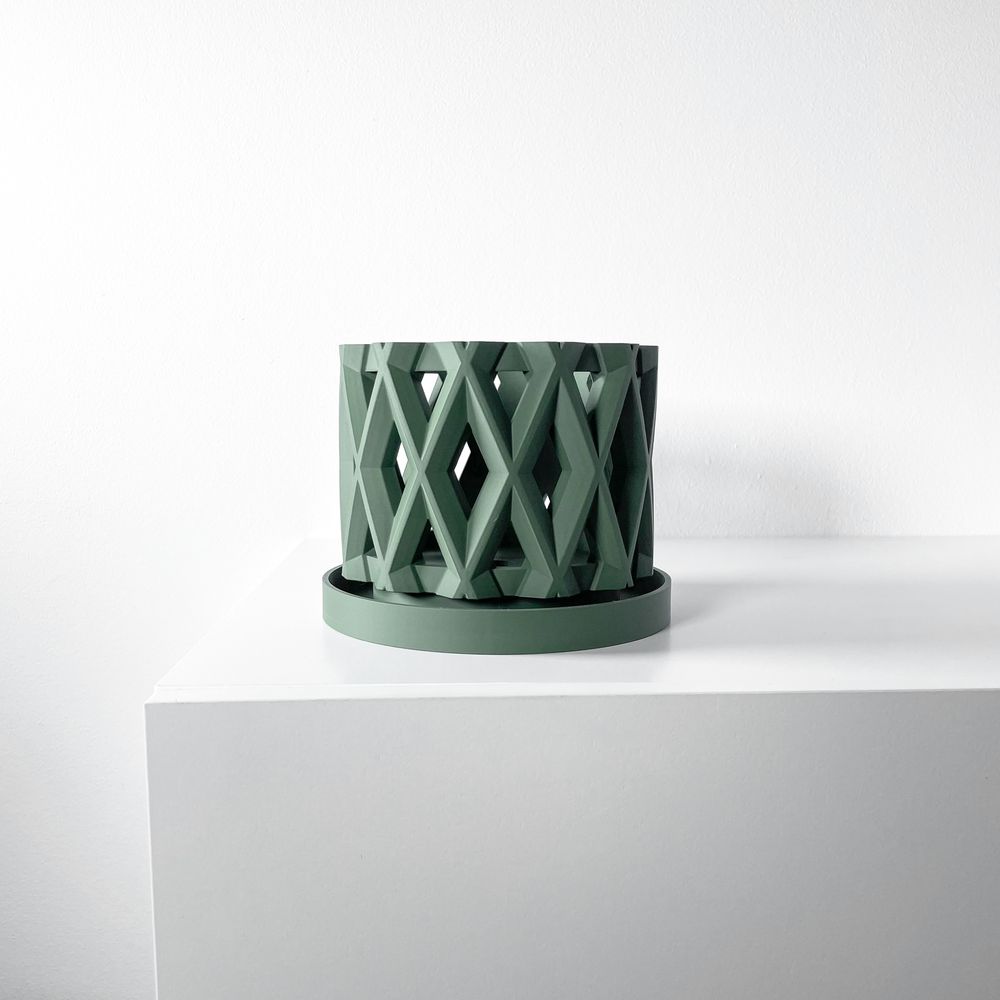 Cache-pot Alune imprimé en 3D - pot de fleurs design 14 cm, décoration intérieure contemporaine, fabriqué en France — impression 3D par Manu3D