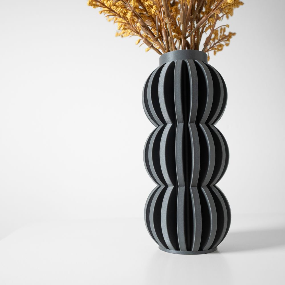 Vase Alura imprimé en 3D - vase à fleurs design 18 cm, décoration intérieure contemporaine, fabriqué en France — impression 3D par Manu3D
