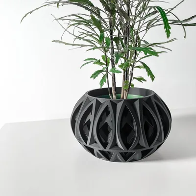 Cache-pot Ando imprimé en 3D - pot de fleurs design 18 cm, décoration intérieure contemporaine, fabriqué en France — impression 3D par Manu3D