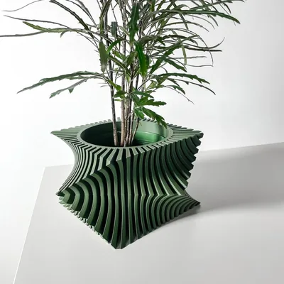 Cache-pot Anio imprimé en 3D - pot de fleurs design 20 cm, décoration intérieure contemporaine, fabriqué en France — impression 3D par Manu3D
