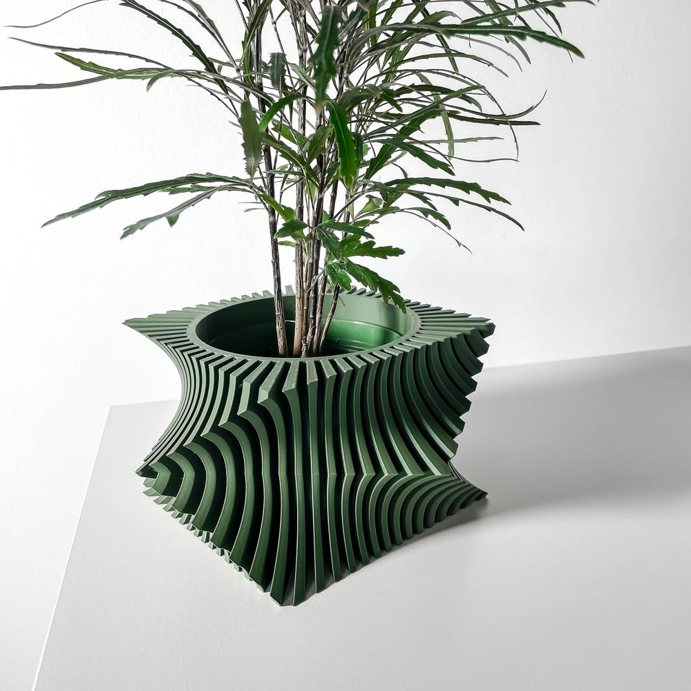 Cache-pot Anio imprimé en 3D - pot de fleurs design 20 cm, décoration intérieure contemporaine, fabriqué en France — impression 3D par Manu3D