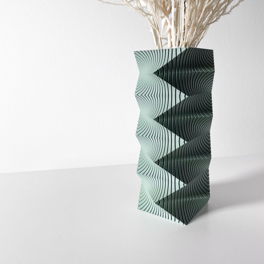 Vase Anio imprimé en 3D - vase à fleurs design 20 cm, décoration intérieure contemporaine, fabriqué en France — impression 3D par Manu3D