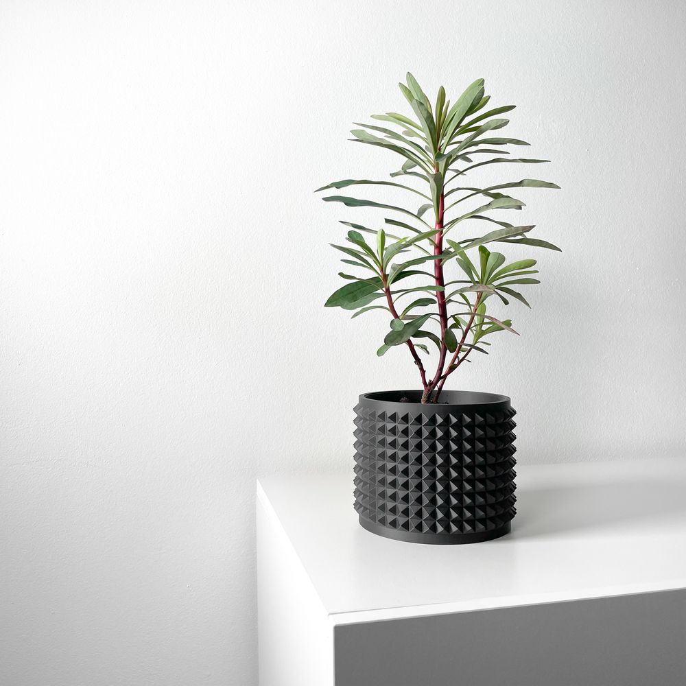 Cache-pot Anver imprimé en 3D - pot de fleurs design 13 cm, décoration intérieure contemporaine, fabriqué en France — impression 3D par Manu3D