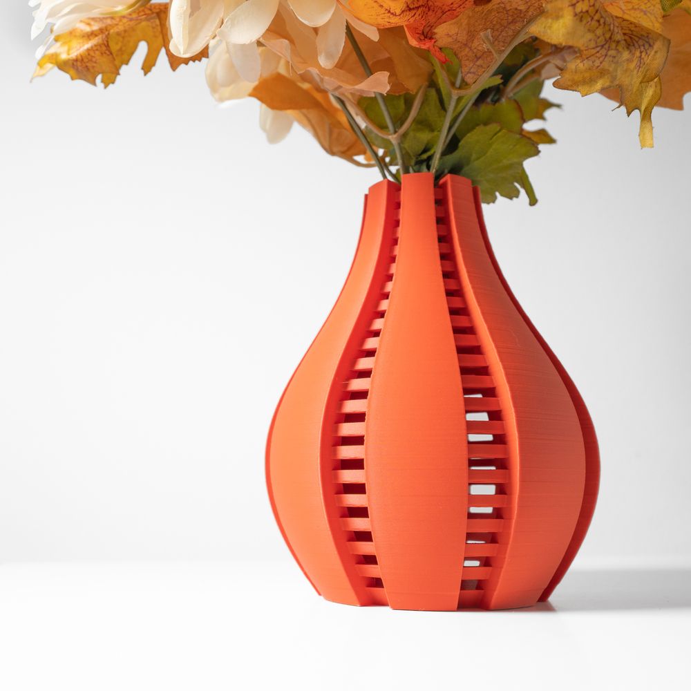 Vase Arik imprimé en 3D - vase à fleurs design 18 cm, décoration intérieure contemporaine, fabriqué en France — impression 3D par Manu3D