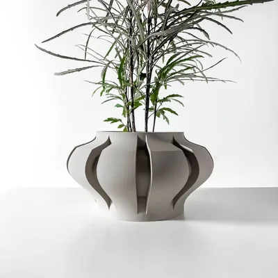 Cache-pot Ariko imprimé en 3D - pot de fleurs design 13 cm, décoration intérieure contemporaine, fabriqué en France — impression 3D par Manu3D