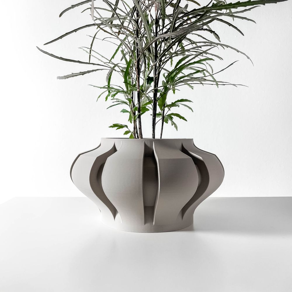 Cache-pot Ariko imprimé en 3D - pot de fleurs design 13 cm, décoration intérieure contemporaine, fabriqué en France — impression 3D par Manu3D