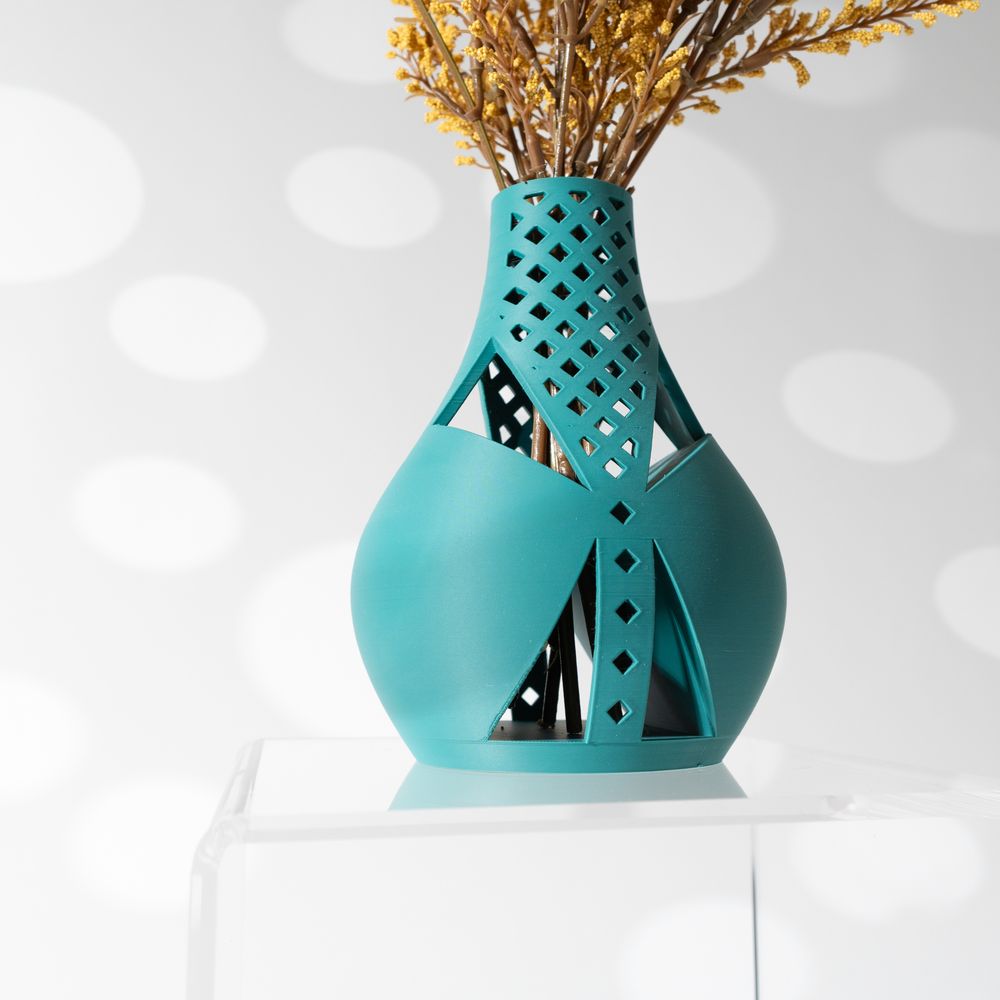 Vase Arin imprimé en 3D - vase à fleurs design 18 cm, décoration intérieure contemporaine, fabriqué en France — impression 3D par Manu3D