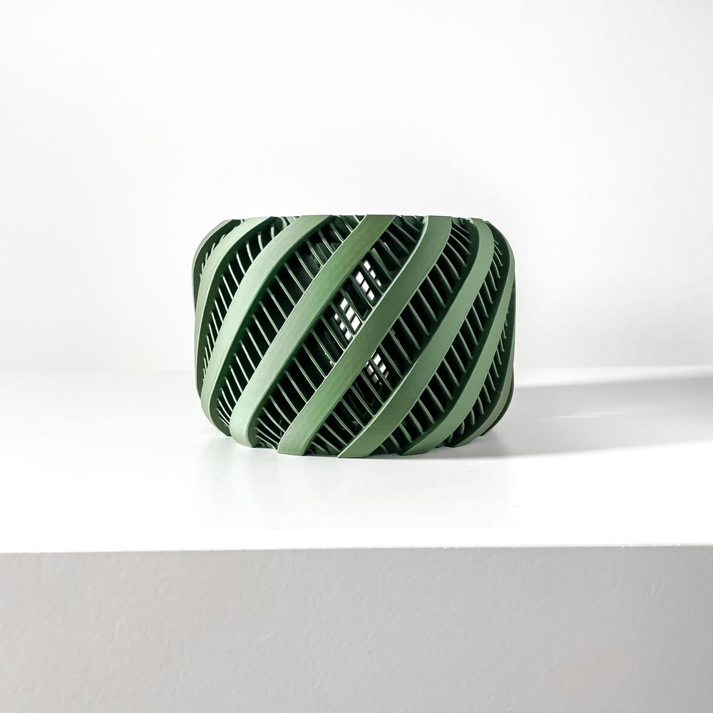 Cache-pot Arno imprimé en 3D - pot de fleurs design 16 cm, décoration intérieure contemporaine, fabriqué en France — impression 3D par Manu3D