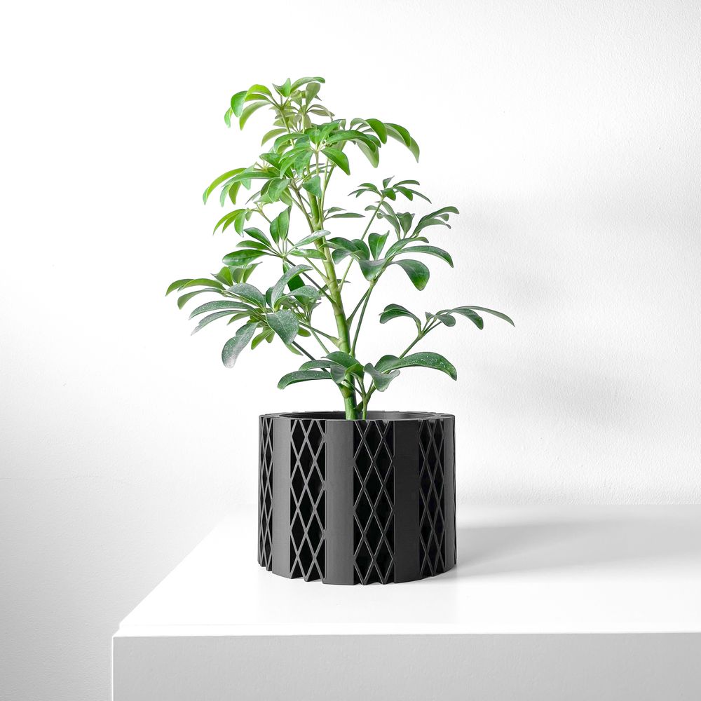 Cache-pot Arven imprimé en 3D - pot de fleurs design 14 cm, décoration intérieure contemporaine, fabriqué en France — impression 3D par Manu3D