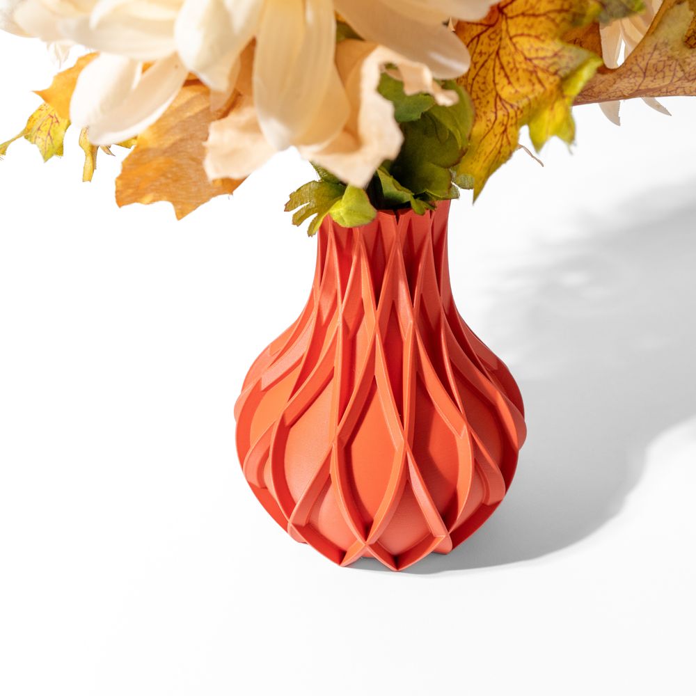 Vase Avio imprimé en 3D - vase à fleurs design 18 cm, décoration intérieure contemporaine, fabriqué en France — impression 3D par Manu3D
