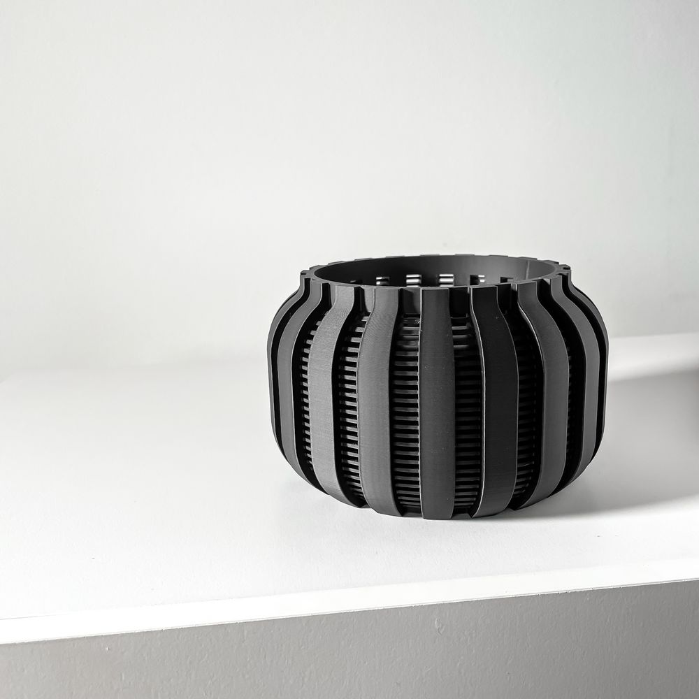 Cache-pot Avix imprimé en 3D - pot de fleurs design 16 cm, décoration intérieure contemporaine, fabriqué en France — impression 3D par Manu3D