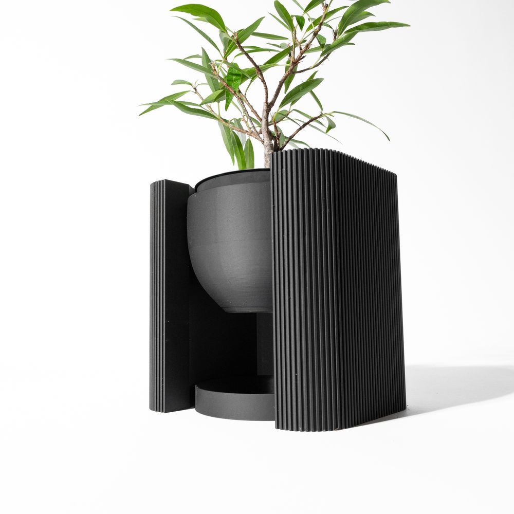 Cache-pot Avor imprimé en 3D - pot de fleurs design 14 cm, décoration intérieure contemporaine, fabriqué en France — impression 3D par Manu3D