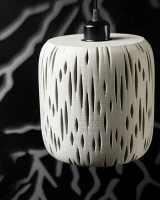 Suspension Birch imprimée en 3D - abat-jour ajouré design 20 cm, décoration intérieure contemporaine, fabriquée en France — impression 3D par Manu3D