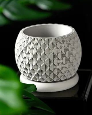 Cache-pot Bloom imprimé en 3D - pot de fleurs design 15 cm, décoration intérieure contemporaine, fabriqué en France — impression 3D par Manu3D