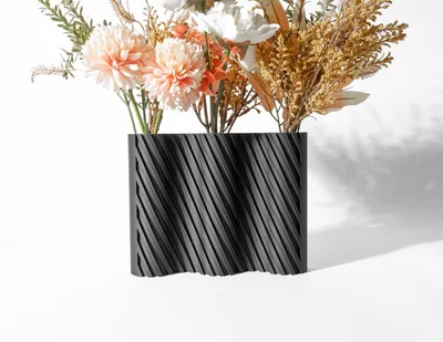 Vase Bora imprimé en 3D - vase à fleurs design 20 cm, décoration intérieure contemporaine, fabriqué en France — impression 3D par Manu3D