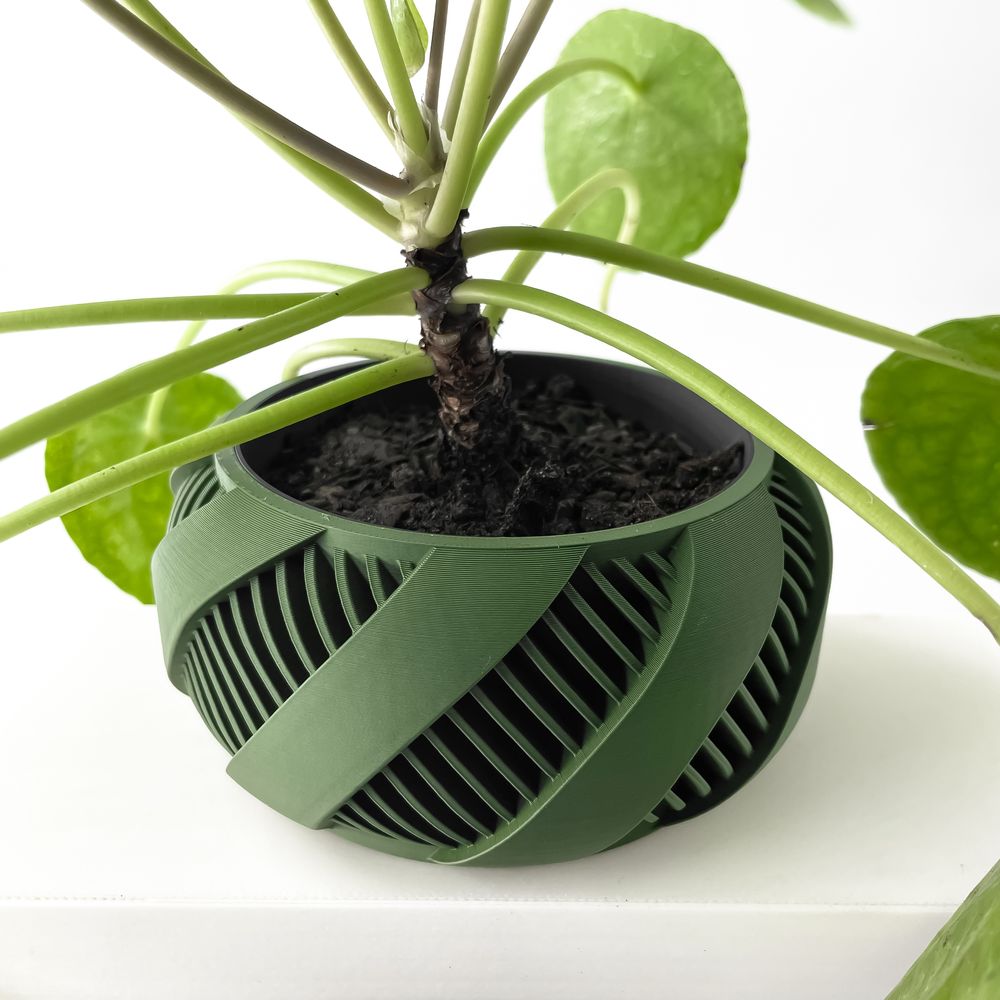 Cache-pot Brimo imprimé en 3D - pot de fleurs design 15 cm, décoration intérieure contemporaine, fabriqué en France — impression 3D par Manu3D