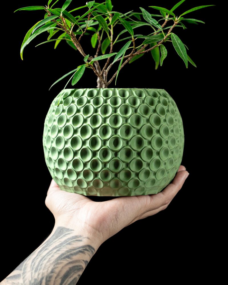Cache-pot Bubble imprimé en 3D - pot de fleurs design 16 cm, décoration intérieure contemporaine, fabriqué en France — impression 3D par Manu3D