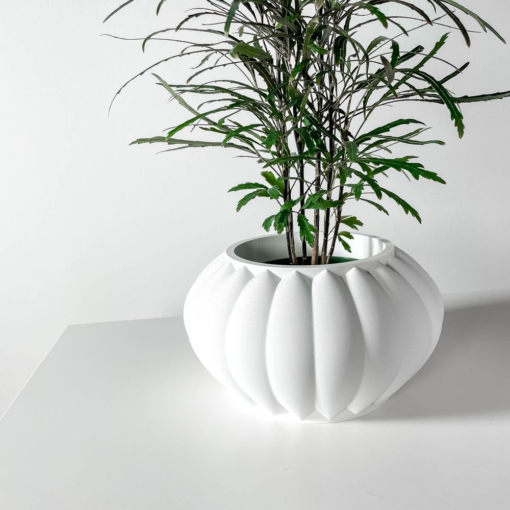 Cache-pot Bunos imprimé en 3D - pot de fleurs design 12 cm, décoration intérieure contemporaine, fabriqué en France — impression 3D par Manu3D