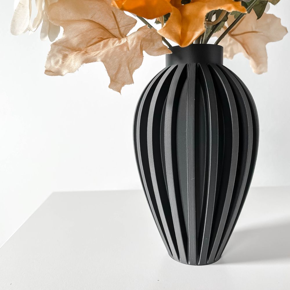 Vase Busen imprimé en 3D - vase à fleurs design 31 cm, décoration intérieure contemporaine, fabriqué en France — impression 3D par Manu3D