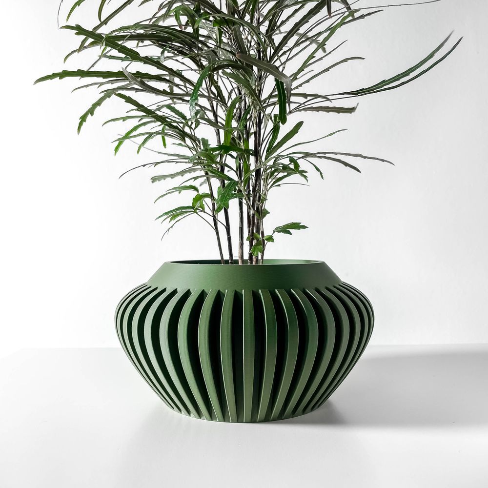 Cache-pot Caios imprimé en 3D - pot de fleurs design 19 cm, décoration intérieure contemporaine, fabriqué en France — impression 3D par Manu3D