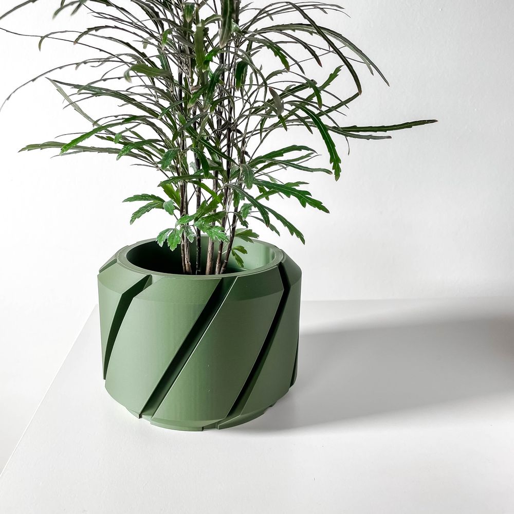 Cache-pot Cens imprimé en 3D - pot de fleurs design 10 cm, décoration intérieure contemporaine, fabriqué en France — impression 3D par Manu3D