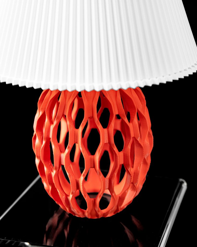 Lampe de table Chain imprimée en 3D - lampe de table design 18 cm, décoration intérieure contemporaine, fabriquée en France — impression 3D par Manu3D