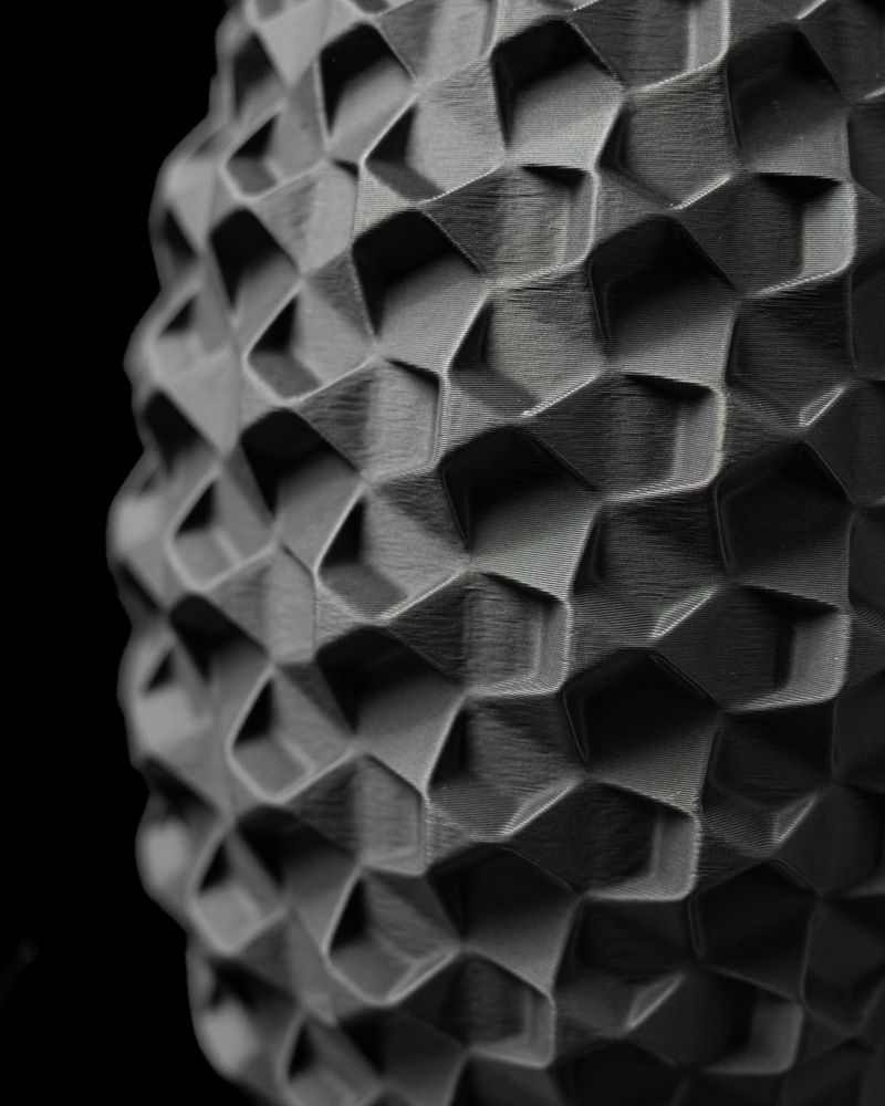 Vase Cobble imprimé en 3D - vase à fleurs design 20 cm, décoration intérieure contemporaine, fabriqué en France — impression 3D par Manu3D