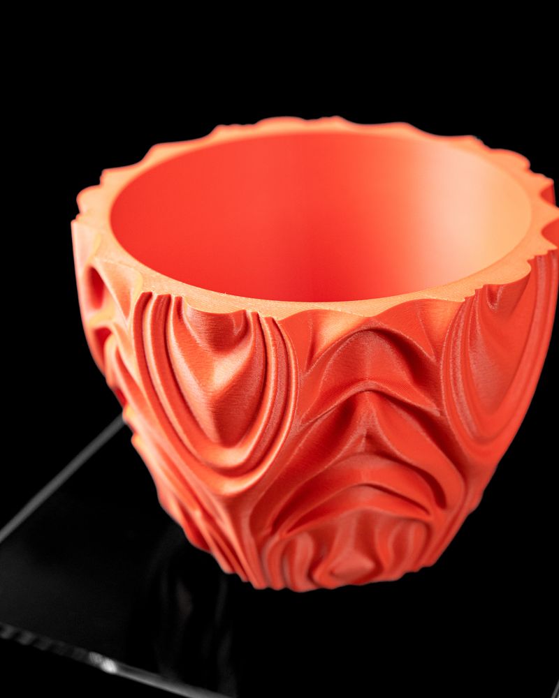 Cache-pot Corru imprimé en 3D - pot de fleurs design 13 cm, décoration intérieure contemporaine, fabriqué en France — impression 3D par Manu3D