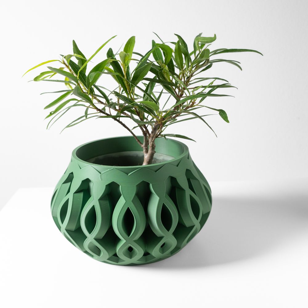 Cache-pot Cylas imprimé en 3D - pot de fleurs design 17 cm, décoration intérieure contemporaine, fabriqué en France — impression 3D par Manu3D