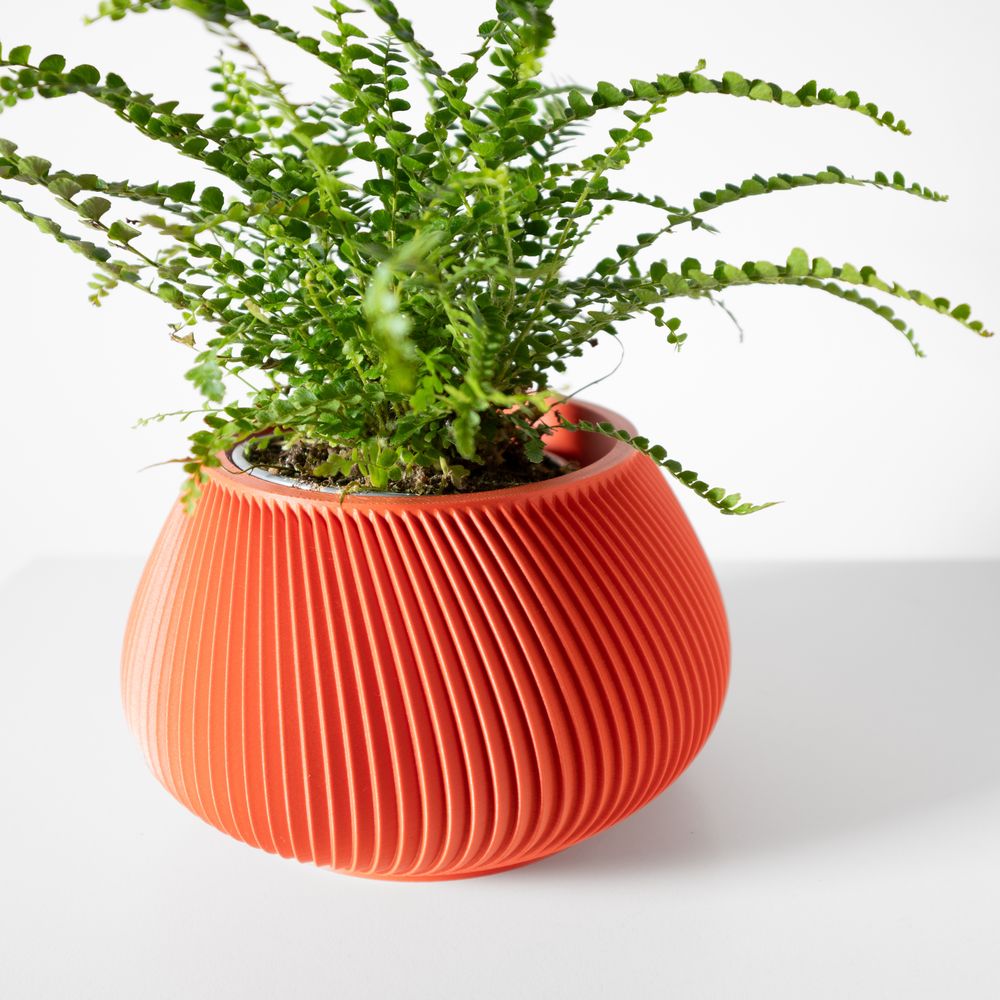Cache-pot Davi imprimé en 3D - pot de fleurs design 12 cm, décoration intérieure contemporaine, fabriqué en France — impression 3D par Manu3D