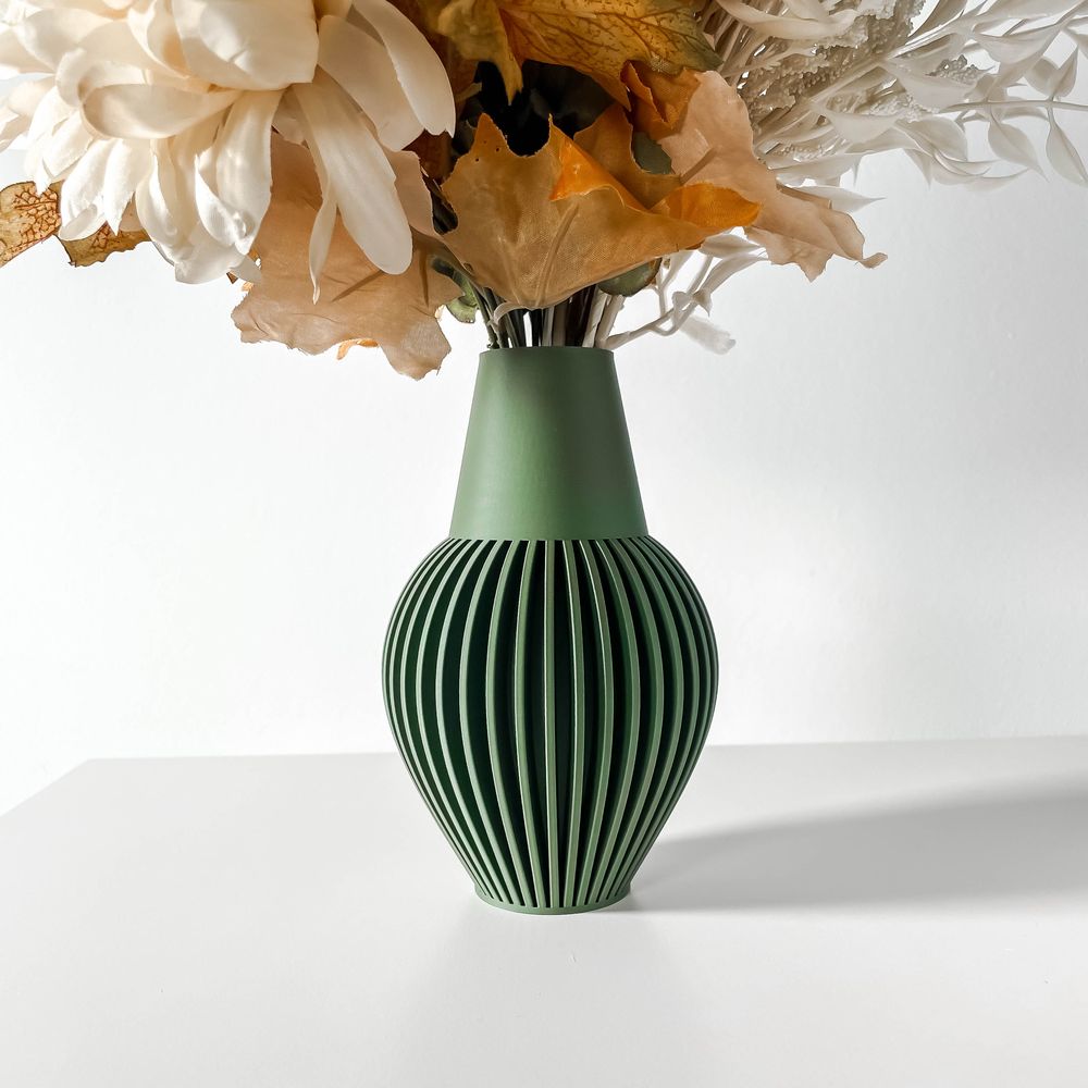 Vase Donos imprimé en 3D - vase à fleurs design 32 cm, décoration intérieure contemporaine, fabriqué en France — impression 3D par Manu3D