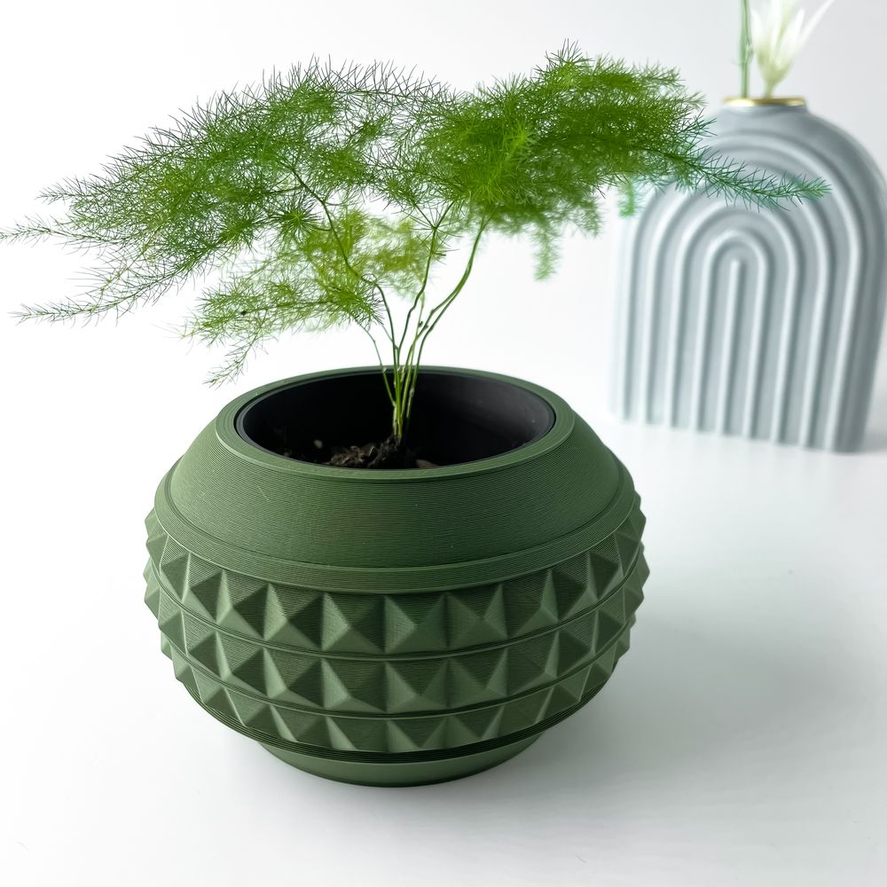 Cache-pot Dorvin imprimé en 3D - pot de fleurs design 12 cm, décoration intérieure contemporaine, fabriqué en France — impression 3D par Manu3D