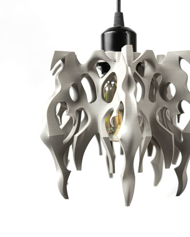 Suspension Drag imprimée en 3D - abat-jour ajouré design 22 cm, décoration intérieure contemporaine, fabriquée en France — impression 3D par Manu3D