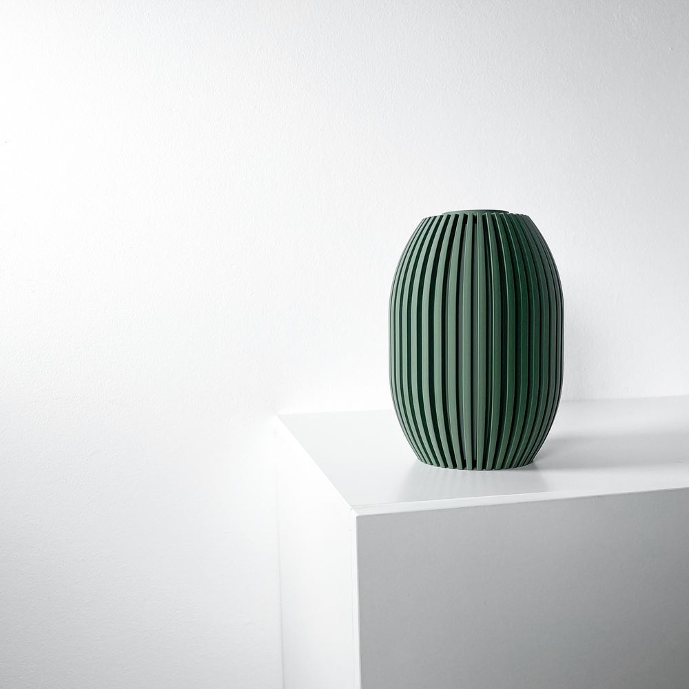 Vase Eclano imprimé en 3D - vase à fleurs design 31 cm, décoration intérieure contemporaine, fabriqué en France — impression 3D par Manu3D