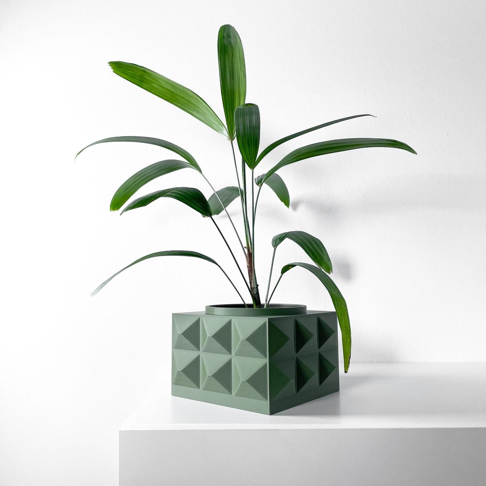 Cache-pot Eldan imprimé en 3D - pot de fleurs design 16 cm, décoration intérieure contemporaine, fabriqué en France — impression 3D par Manu3D