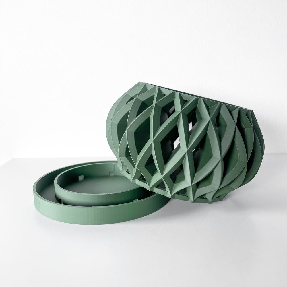 Cache-pot Elson imprimé en 3D - pot de fleurs design 18 cm, décoration intérieure contemporaine, fabriqué en France — impression 3D par Manu3D