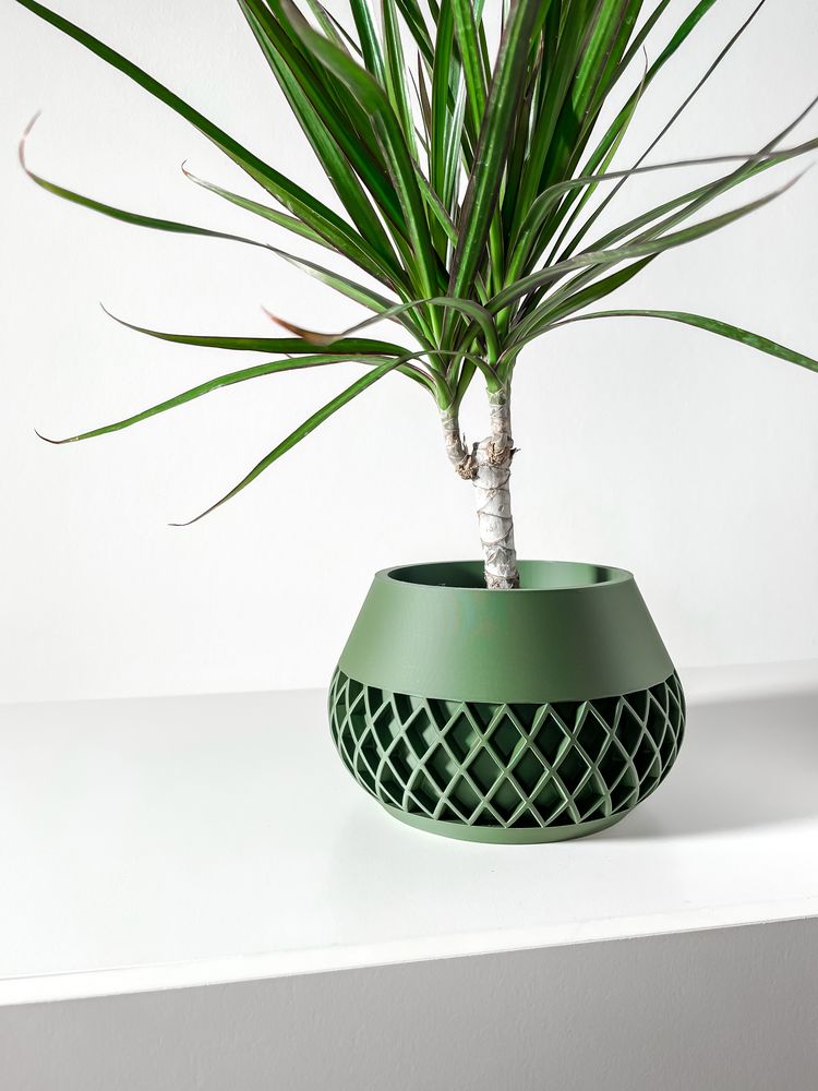 Cache-pot Elson imprimé en 3D - pot de fleurs design 12 cm, décoration intérieure contemporaine, fabriqué en France — impression 3D par Manu3D