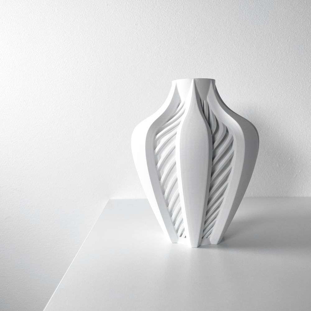 Vase Elvox imprimé en 3D - vase à fleurs design 31 cm, décoration intérieure contemporaine, fabriqué en France — impression 3D par Manu3D